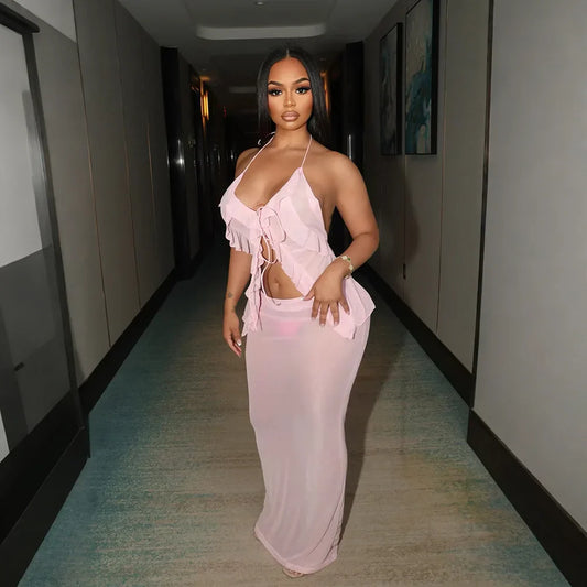 Pinky Skirt Set