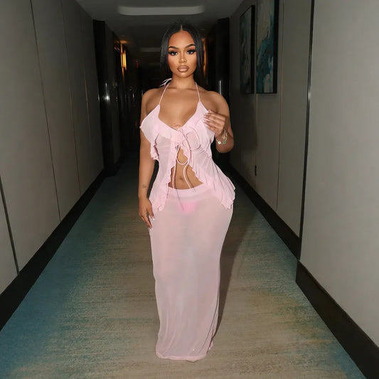Pinky Skirt Set